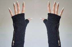 Rękawiczki mitenki czarne z kieszeniami płaskimi /Unisex