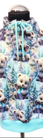 Bluza z kominem, zimowe misie oversize r.104/110