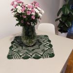 Koronkowa serwetka w butelkowej zieleni - Pod wazon, misę, lampę czy jako samodzielna dekoracja