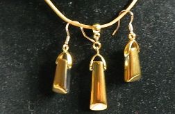 Złoty platerowany kwarc, zestaw eleganckiej biżuterii art deco