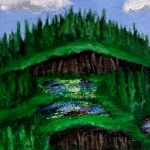 Obraz malowany pt. "Warstwy" 50x30cm akryl na płótnie - 