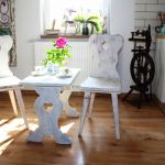 Krzesło drewniane shabby chic, Prowansja - 