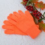 pomarańczowe rękawiczki pięciopalczaste - na zime