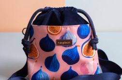 Granatowa listonoszka z kominem z weluru w figi handmade