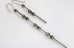Łańcuch - asymetryczne srebrne kolczyki lub klipsy (2206-06).