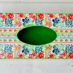 Pudełko na chusteczki, chustecznik, dekoracja na stół, kwiaty - 