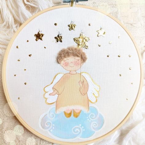 aniołek na chmurce, obrazek dla dziecka