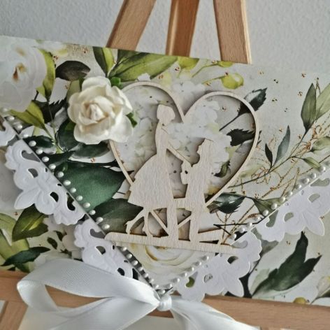 Kartka ślubna kopertowa floral III