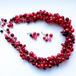Red Rain naszyjnik z kolczykami/klipsami GRATIS szkło i łańcuszek - 