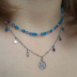 Naszyjnik zodiakalny Ryby  - dwurzędowy naszyjnik dla ryb - biżuteria zodiakalna na prezent