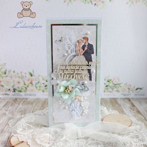 Kartka ślubna pamiątka "PastelWedding" GOTOWA