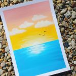 Akrylowe obrazy na papierze - pejzaż - Obraz 4 - żółte niebo