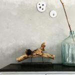 Naturalna rzeźba drewno z hubą - Wabi Sabi  - Duża rzeźba drewniana naturalna