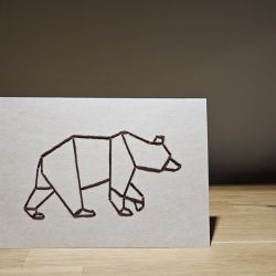 Kartka okolicznościowa - haftowana - niedźwiedź