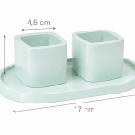 Zestaw gipsowych świeczników DIY – 2 szt. + taca, pojemniki na świece sojowe, dekoracyjne, nowoczesne - 