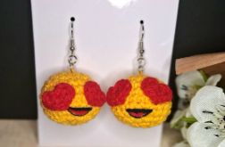 Kolczyki wiszące emotikon zakochany Handmade earrings emoji in love