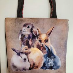 Torebka z tkaniny wodoodpornej: króliki
