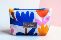 Etui na klucze z jasnego weluru – minimalistyczne kwiaty | Handmade I