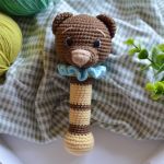 Grzechotka miś, Gryzak dla niemowlaka, Prezent dla noworodka - 