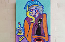 Obraz fowizm dama babcia z kocica