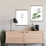 Miłorząb liście - grafika minimalizm - W kuchni