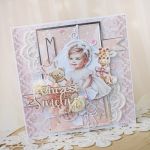 Kartka chrzest pamiątka "RoseBabyGirl" GOTOWA - 