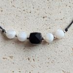 "Wiki" - bransoletka z naturalnymi kamieniami. - agat i obsydian