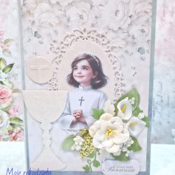 Pamiątka I komunii "BIAŁE RÓŻE"