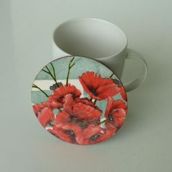 okrągła podkładka pod kubek (maki)