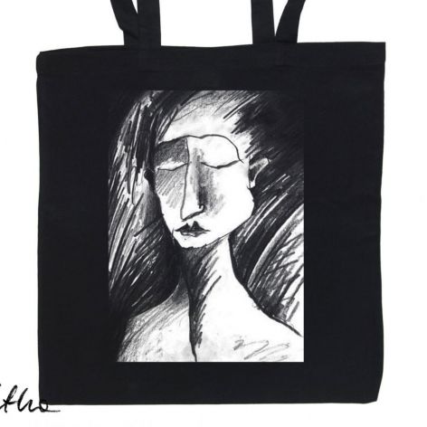 Szkic - torba z nadrukiem czarna