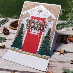 Kartka świąteczna - drzwi 5 - Kartka stojąca