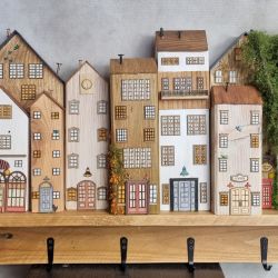 Wieszak - drewniane domki - na klucze i inne drobiazgi 24