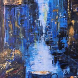 Obraz akrylowy na płótnie 40x50x2,  New York caffee 