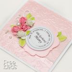 Perłowy róż -Dzień Matki - kartka w pudełku - rozyczki