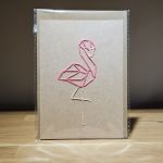 Kartka okolicznościowa - haftowana - flaming - Kartka okolicznościowa - handmade - ręcznie robiona haftowana - flaming