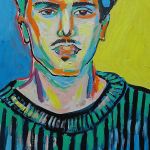 obraz olejny johnny deep portret ekspresjonistyczny - 