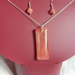 Kwarc różowy arbuzowy, kamień harmonii, delikatny zestaw biżuterii - 