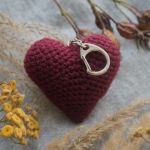 Brelok bordowe serce - prezent walentynkowy - 