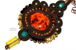 bursztyn i szmaragd wisiorek sutasz