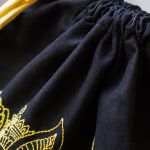 Czarny ręcznie haftowany workoplecak XL - 