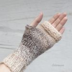 Mitenki z wełną Beże i Brązy - 