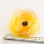 Broszka - przypinka kwiat 9 cm żółta - broszka kwiat żółta 3