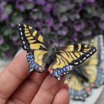 Wisiorek Motyl - pastelowy żółty - żółty motyl - wisiorek