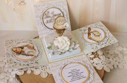 Exploding box komunia kartka "Greenery"GOTOWA