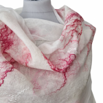 SZAL JEDWABNO WEŁNIANY RÓŻOWY JEDWAB - Szal szalik elegancki