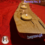 Świecznik drewniany dąb 50cm sęk Pamela No. 9 - 