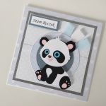 Kartka na Roczek ręcznie robiona panda - 