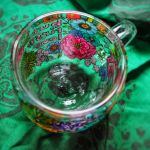 Ręcznie malowany szklany kubek LOVE pink - na dzień kobiet