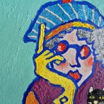 Obraz  fowizm dama babcia z kocica - 