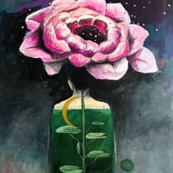 "Przebudzenie" obraz olejny na płótnie 100x80cm artystki Adriany Laube
